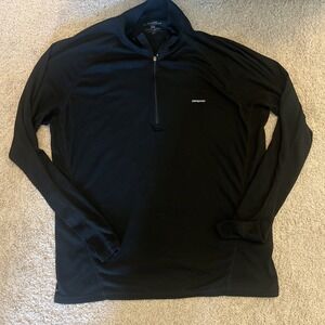 Patagonia Sweatshirt Mens L Black Capilene Base Layer Lightweight Outdoor Trail